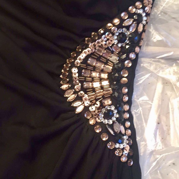 NEW Black strapless high-low dress NEVER WORN! - Picture 2 of 4